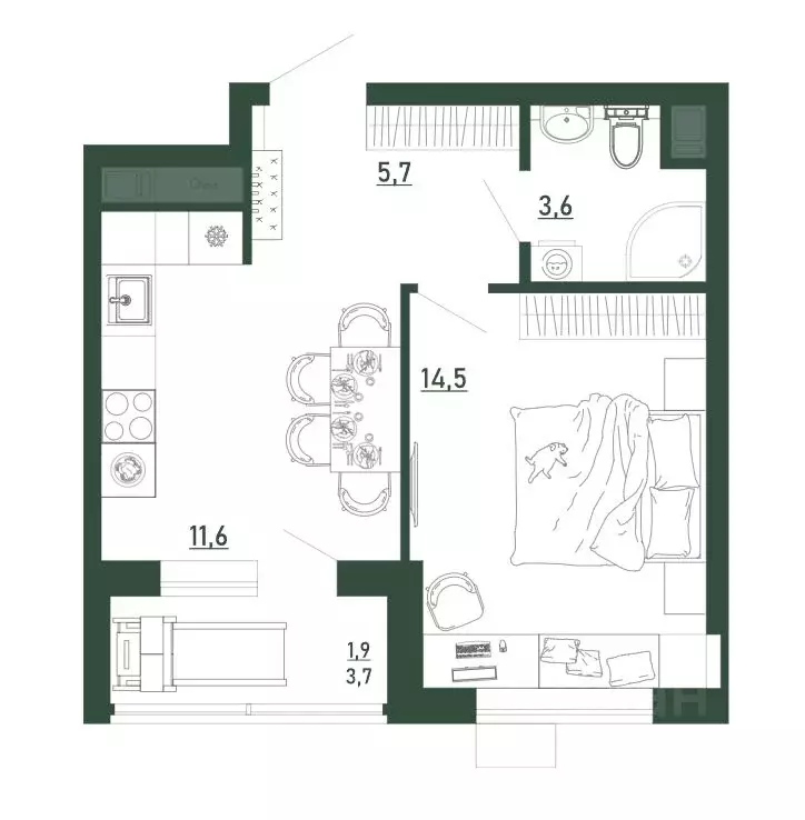 1-к кв. Воронежская область, Воронеж бул. Содружества, 6 (37.1 м) - Фото 0