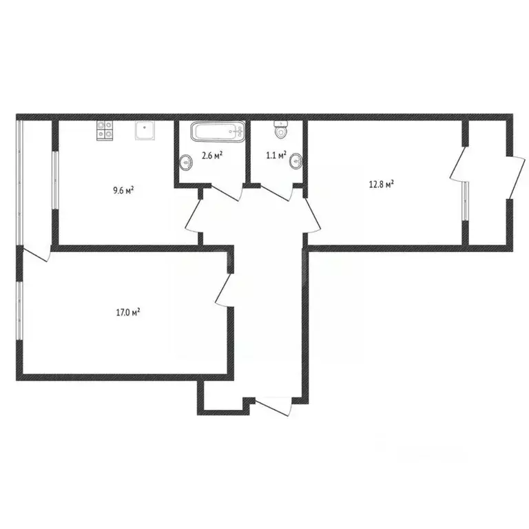 2-к кв. Карачаево-Черкесия, Черкесск ул. Гутякулова, 36 (54.0 м) - Фото 1