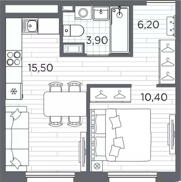 1-к кв. Санкт-Петербург Плюс Пулковский жилой комплекс (36.0 м) - Фото 1