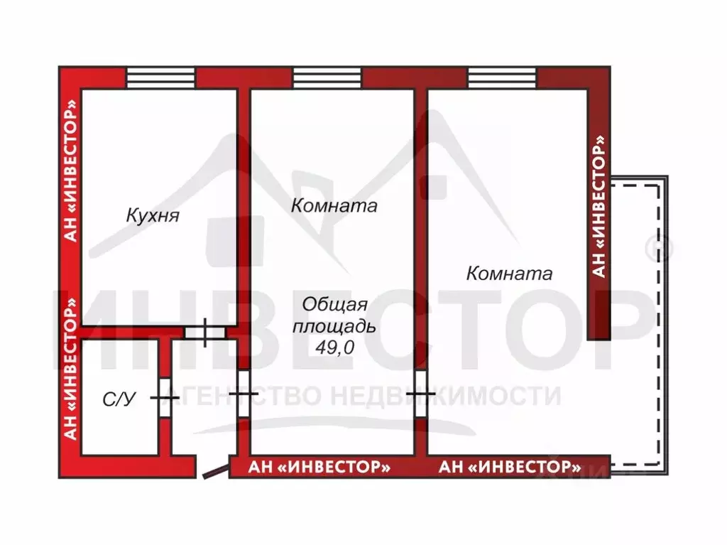 2-к кв. Челябинская область, Челябинск ул. Молодогвардейцев, 51А (48.4 ... - Фото 1