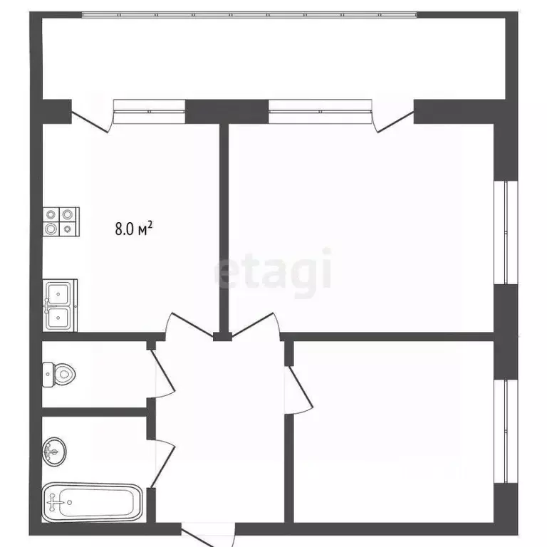 2-к кв. Ставропольский край, Кисловодск ул. Катыхина (47.8 м) - Фото 2