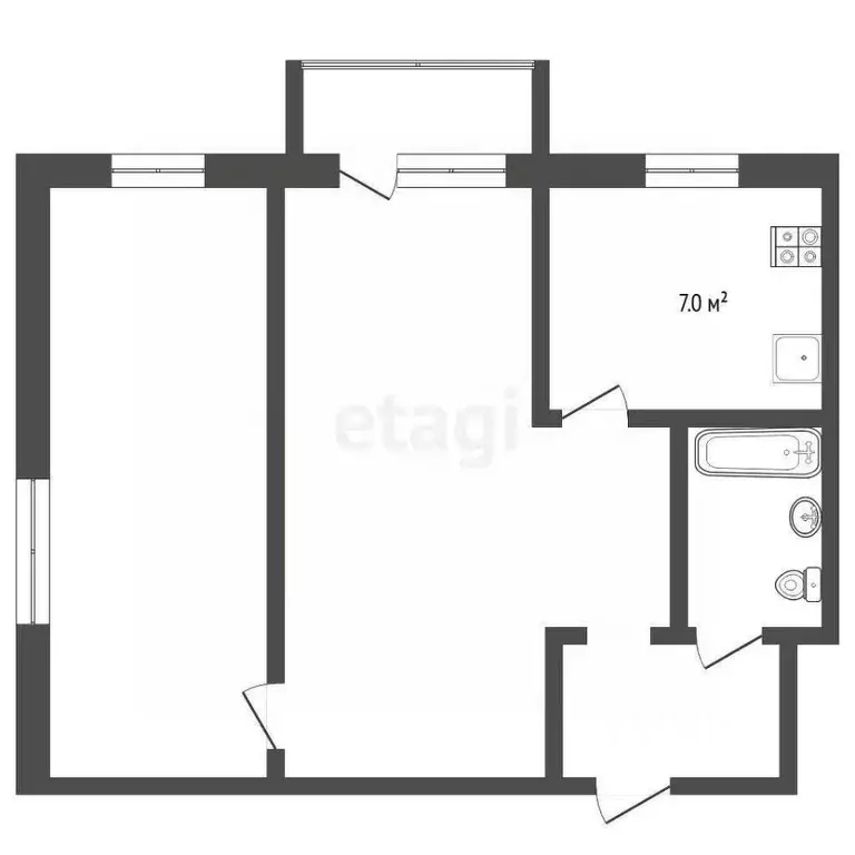 2-к кв. Тюменская область, Тюмень Пышминская ул., 3А (41.0 м) - Фото 2