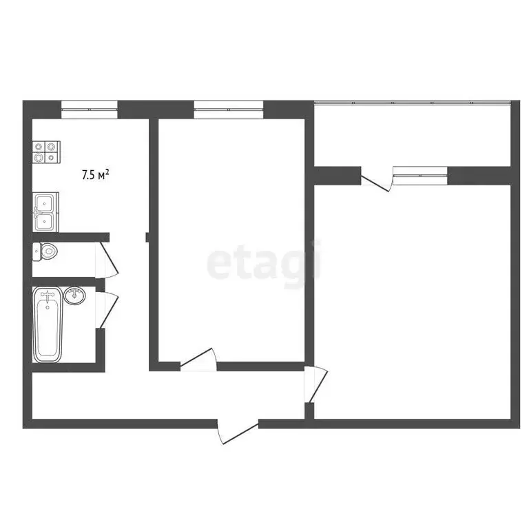 2-комнатная квартира: Самара, улица Стара-Загора, 267Г (47.8 м) - Фото 1
