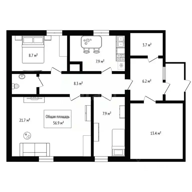 Дом в Новосибирская область, Искитимский район, с. Улыбино ул. ... - Фото 2