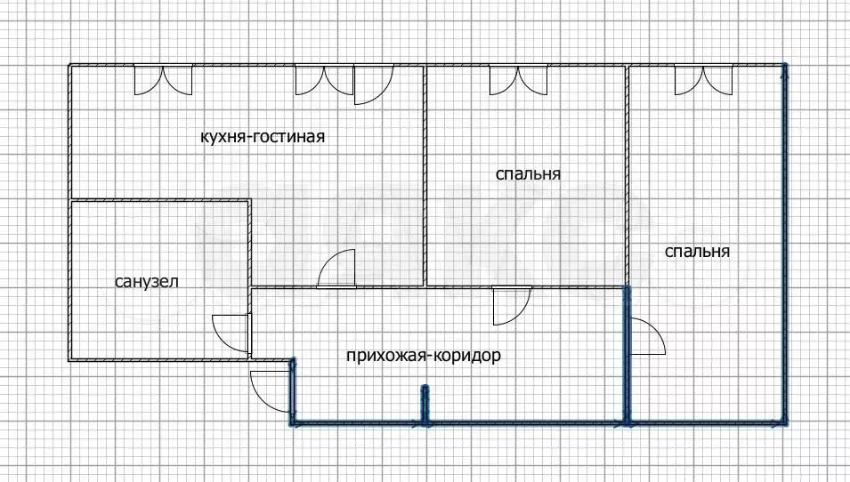 3-к. квартира, 56 м, 1/5 эт. - Фото 0