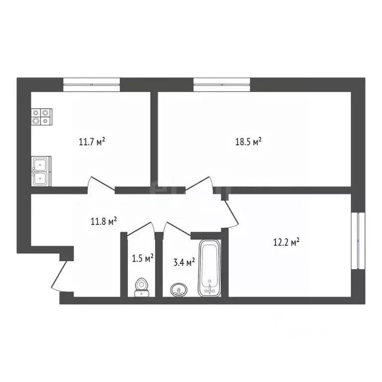 2-к кв. Мордовия, Саранск городской округ, Луховка рп ул. Школьная, ... - Фото 1