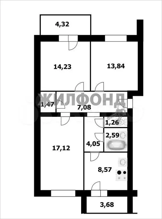 3-к. квартира, 70 м, 2/7 эт. - Фото 0