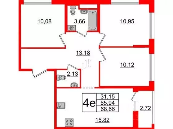 3-к кв. Санкт-Петербург пос. Парголово, дор. Михайловская, 14к1 (65.94 ... - Фото 0