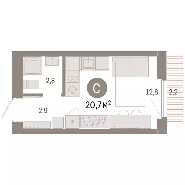 Квартира-студия: Новосибирский район, рабочий посёлок Краснообск, 3-й ... - Фото 2