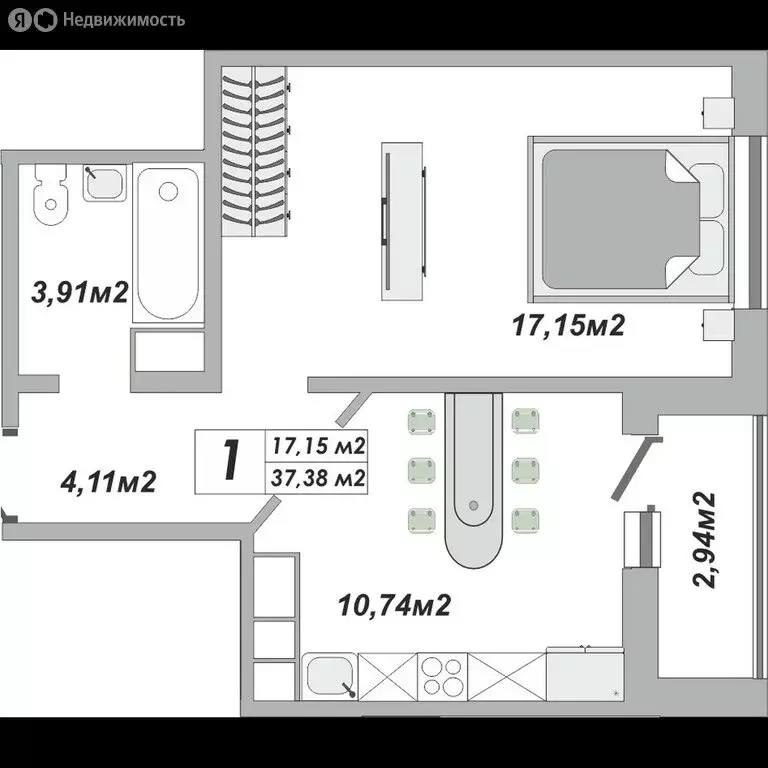 1-комнатная квартира: Оренбург, улица Юркина, 8 (37 м) - Фото 0