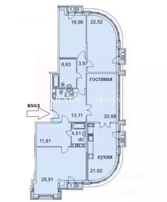 Квартира, 4 комнаты, 155 м - Фото 2