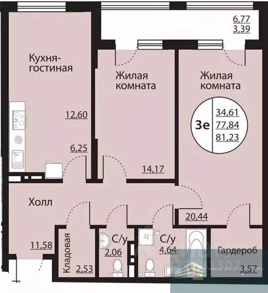 2-к кв. Воронежская область, Воронеж Московский просп., 138 (81.2 м) - Фото 0