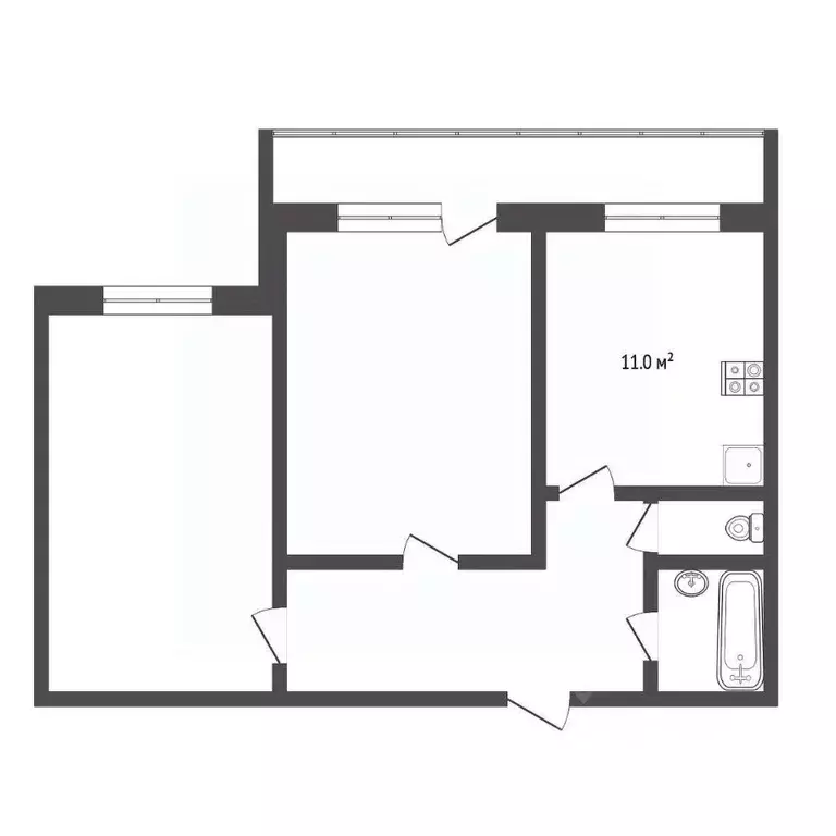 2-к кв. Тюменская область, Тюмень Пролетарская ул., 118 (46.3 м) - Фото 2