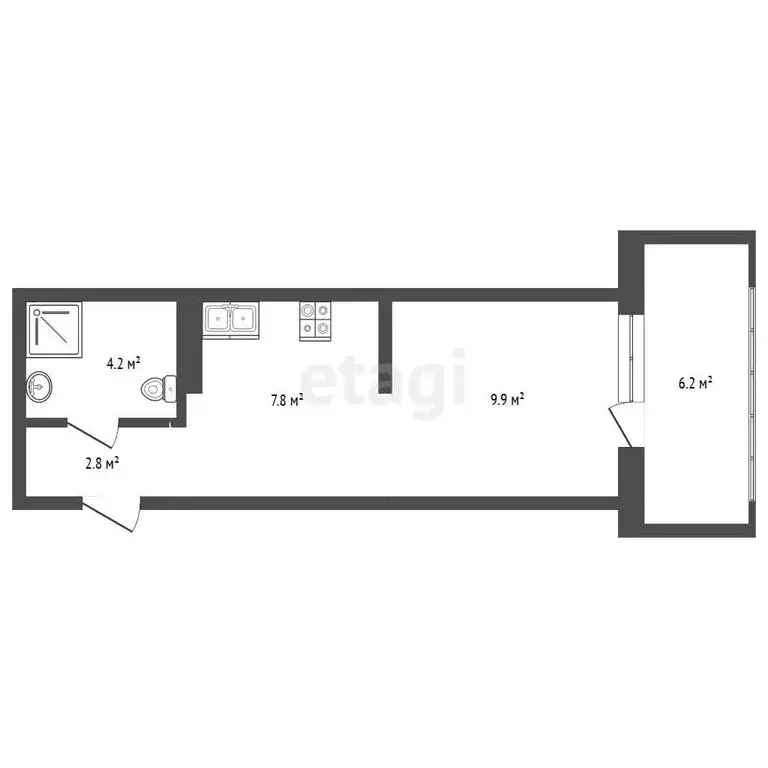 Квартира-студия: Гурзуф, Зелёный переулок, 1 (30.6 м) - Фото 1
