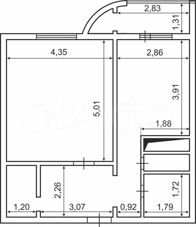 1-к. квартира, 50 м, 11/17 эт. - Фото 0