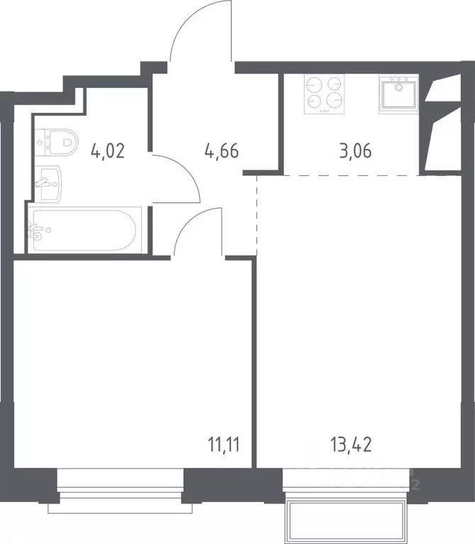 1-к кв. Московская область, Мытищи Трудовая ул., 29 (36.3 м) - Фото 1