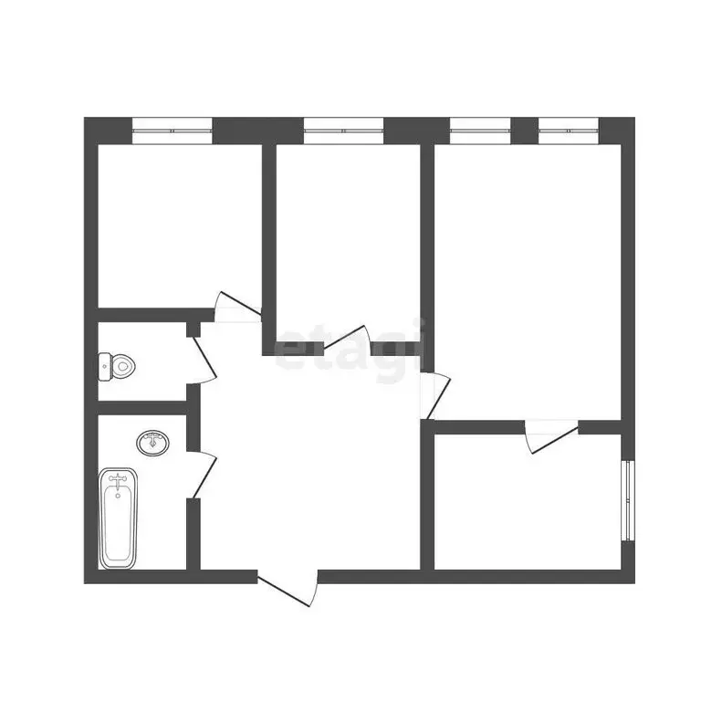 3-комнатная квартира: Кострома, микрорайон Венеция, 45 (64.3 м) - Фото 1