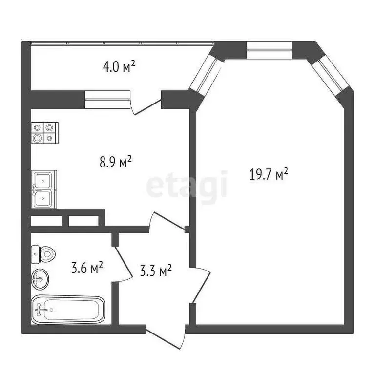 1-комнатная квартира: Орёл, улица Картукова, 11 (35.6 м) - Фото 0