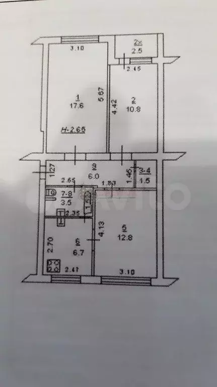 3-к. квартира, 60 м, 2/5 эт. - Фото 0