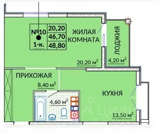1-к кв. Крым, Судак Италика жилой комплекс (48.8 м) - Фото 2