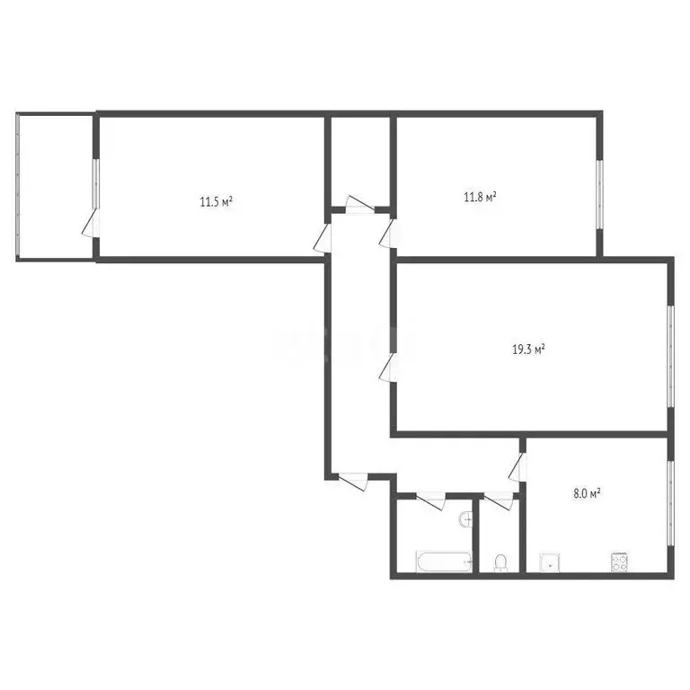 3-комнатная квартира: Воронеж, улица Владимира Невского, 79 (67.5 м) - Фото 1