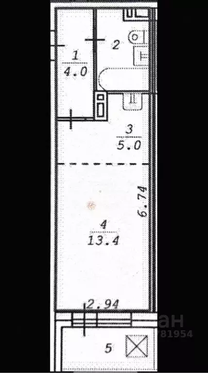 Студия Новосибирская область, Новосибирск ул. Галущака, 15 (26.2 м) - Фото 0