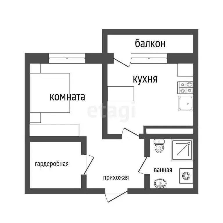 1-комнатная квартира: Ульяновск, улица Защитников Отечества, 25 (42.1 ... - Фото 0