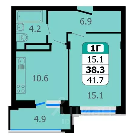 1-к кв. Чувашия, Новочебоксарск Восточная ул., 1к2 (41.7 м) - Фото 0