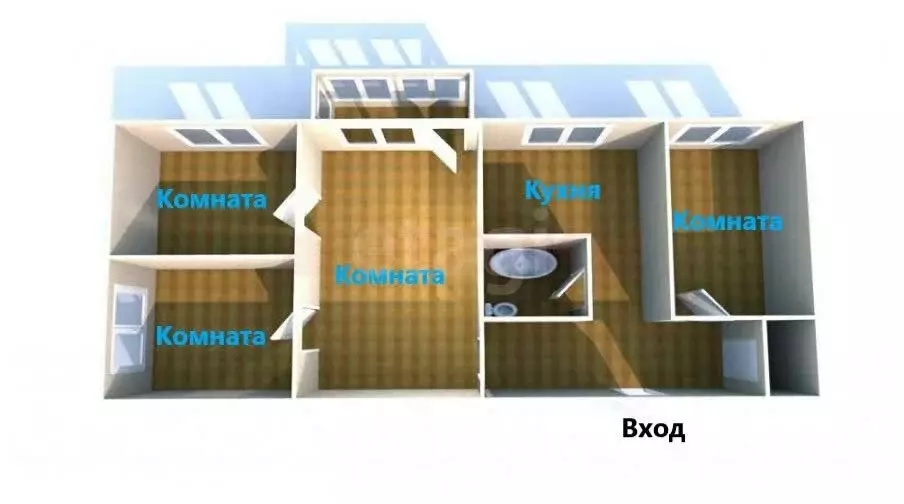 4-комнатная квартира: Южно-Сахалинск, улица имени Космонавта Поповича, ... - Фото 1
