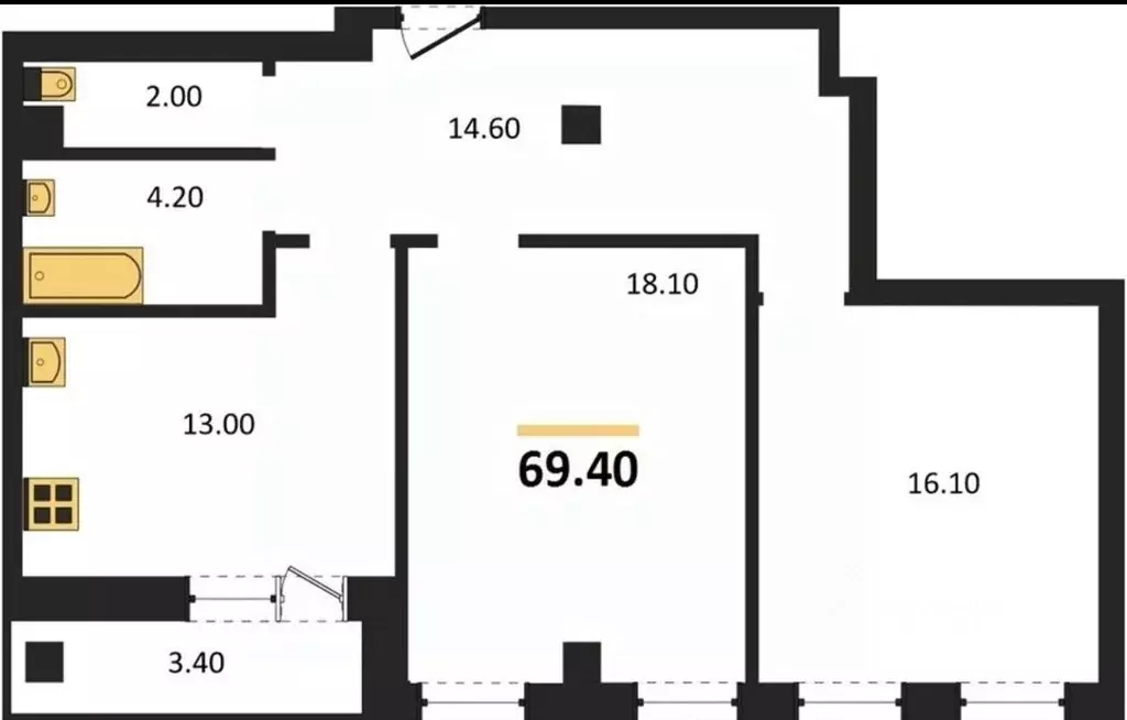2-к кв. Самарская область, Самара Ново-Садовая ул., 311Б (69.4 м) - Фото 2