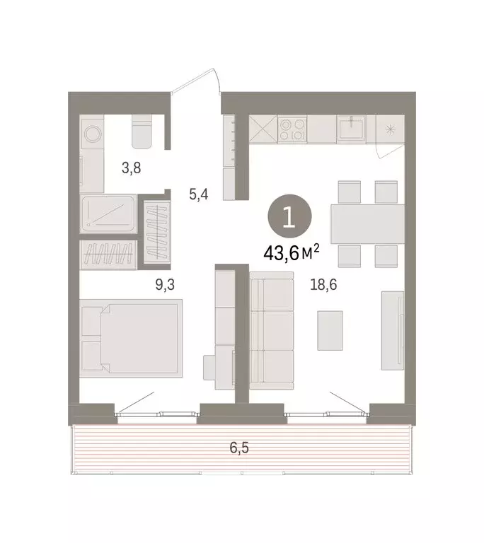 1-комнатная квартира: Екатеринбург, жилой район Юго-Западный, жилой ... - Фото 2