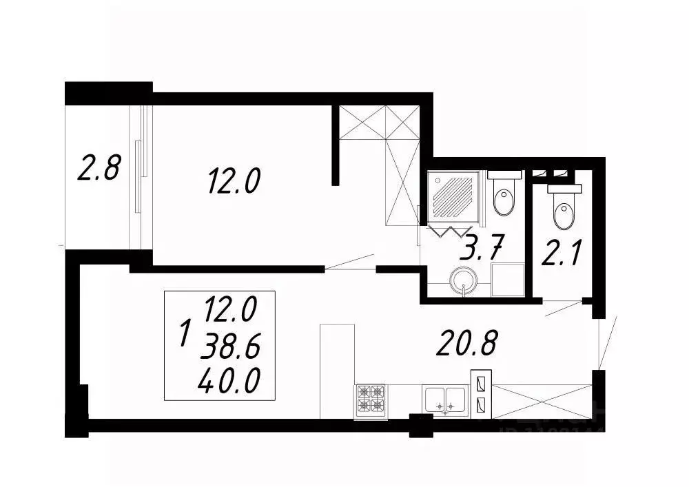 1-к кв. Ставропольский край, Ессентуки Озеро жилой комплекс (40.0 м) - Фото 1