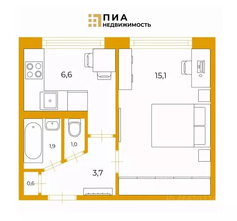 1-к кв. Санкт-Петербург Купчинская ул., 17К2 (28.9 м) - Фото 1