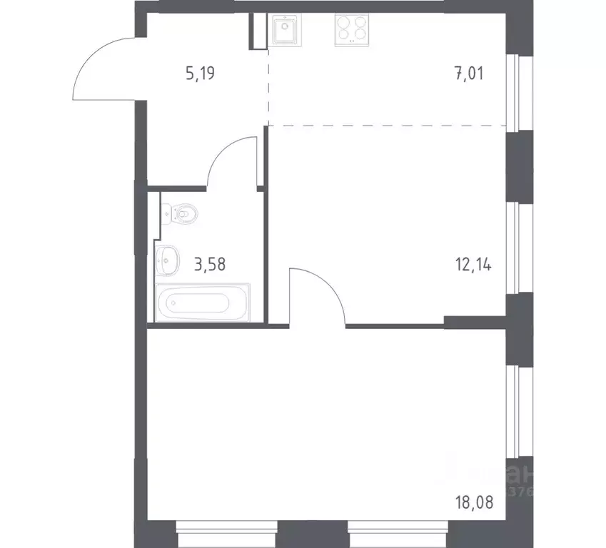 1-к кв. Приморский край, Владивосток Бам мкр,  (46.0 м) - Фото 1