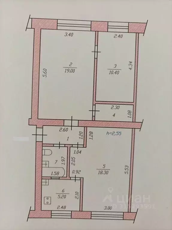 3-к кв. Чувашия, Чебоксары ул. Урукова, 3 (61.5 м) - Фото 0