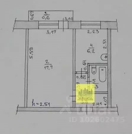 1-к кв. Ханты-Мансийский АО, Пыть-Ях 1-й Центральный мкр, 15 (30.6 м) - Фото 2