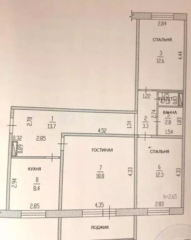 3-к кв. Алтайский край, Барнаул ул. Сергея Семенова, 17 (75.8 м) - Фото 1