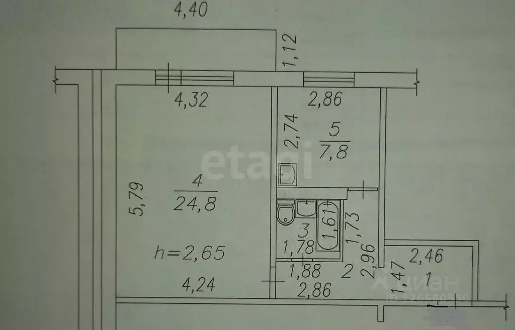 1-к кв. Кемеровская область, Новокузнецк ул. Березовая Роща, 20 (43.9 ... - Фото 2