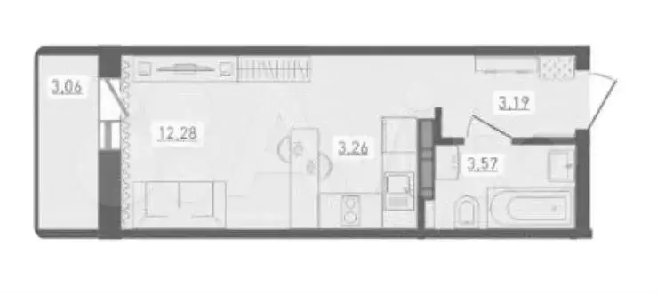 Квартира-студия, 23,8 м, 14/17 эт. - Фото 0