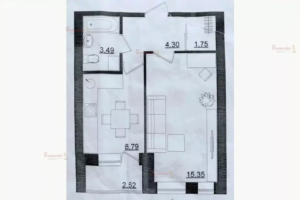 1-комнатная квартира: Арамиль, улица Мира, 1Бк2 (34 м) - Фото 1