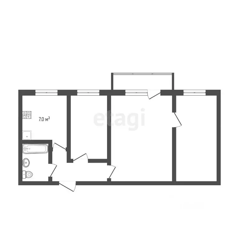 3-к кв. Тюменская область, Тюмень Текстильная ул., 5 (56.8 м) - Фото 1