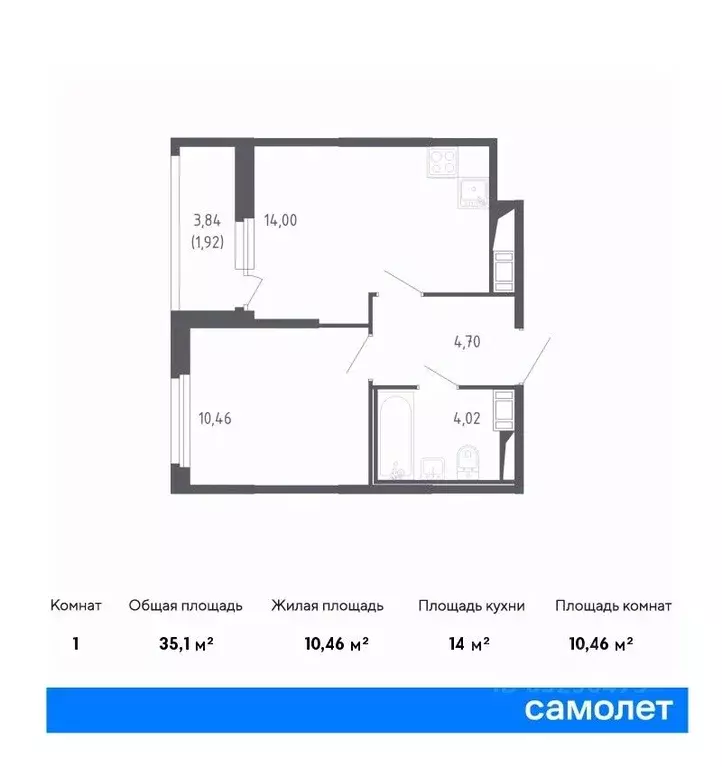 1-к кв. Санкт-Петербург Сандэй жилой комплекс, 7.2 (35.1 м) - Фото 0