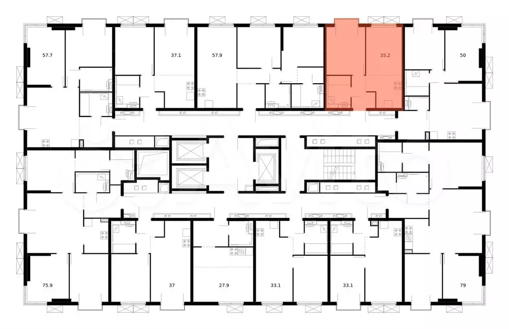 1-к. квартира, 35,2 м, 21/24 эт. - Фото 1