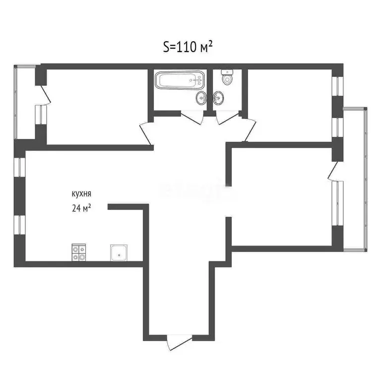 3-комнатная квартира: Томск, Нечевский переулок, 2 (110 м) - Фото 1