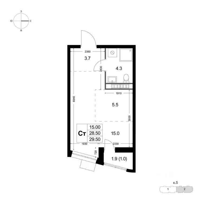 Студия Московская область, Люберцы городской округ, Красково пгт, пос. ... - Фото 1