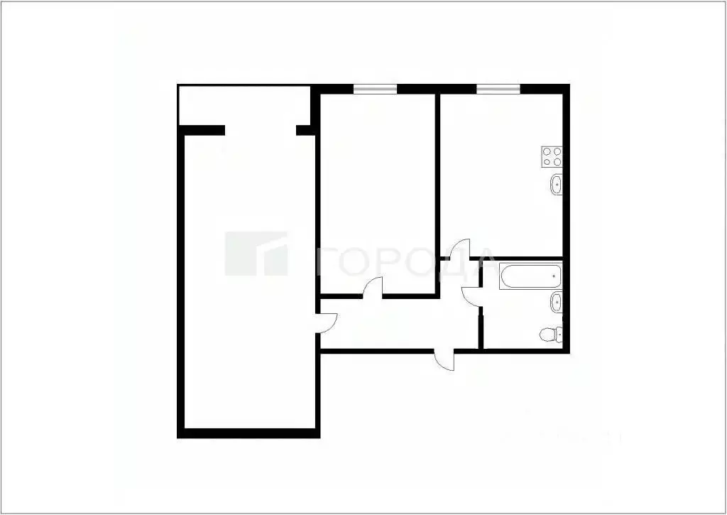 2-к кв. Кемеровская область, Новокузнецк ул. Тольятти, 43 (45.2 м) - Фото 1