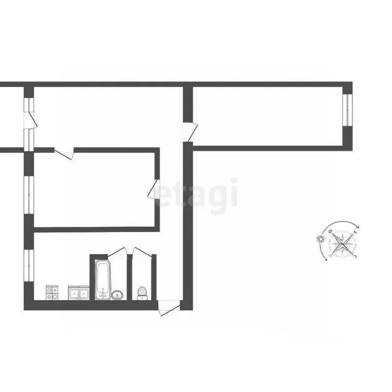 3-к кв. Томская область, Томск Карский пер., 23 (58.1 м) - Фото 1