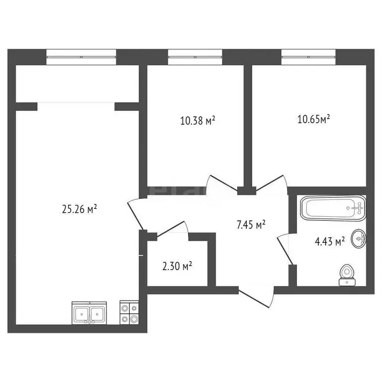 2-комнатная квартира: Ялуторовск, улица Свободы, 238 (60.43 м) - Фото 1