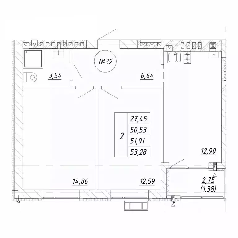 2-к кв. Калининградская область, Зеленоградск  (51.91 м) - Фото 1
