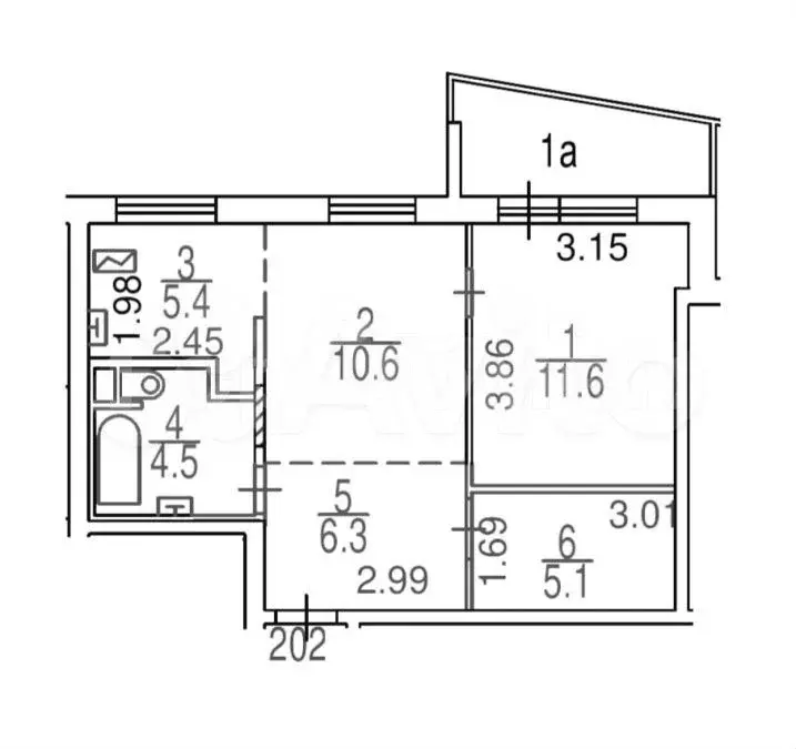 3-к. квартира, 45 м, 6/9 эт. - Фото 0